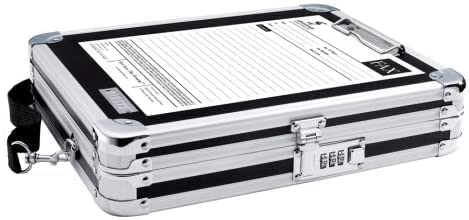 Vaultz Locking Clipboard with Storage - Heavy Duty Metal Clip Board Box Holds 8.5"" x 11"" Letter-Size Paper or Tablet Device - Combination Lock  Black - Image 4